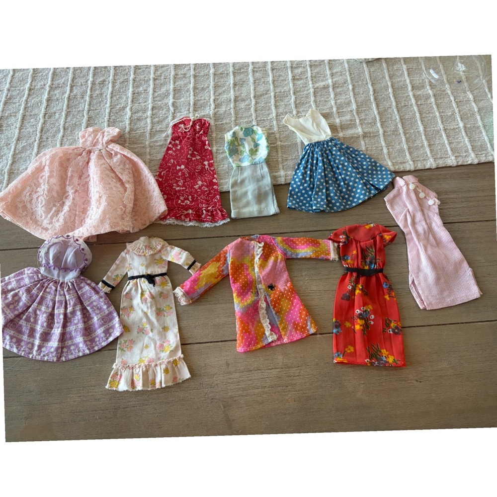 Vintage lot of Mattel Barbie dresses 1960-1970's 9 pieces